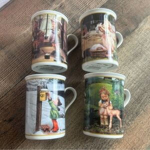 Hummel Collector Month Mugs Set of 4. Danbury Mint